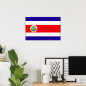 Costa Rica Flag Poster (Thuiskantoor)
