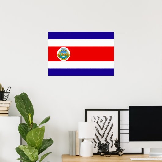 Costa Rica Flag Poster (Thuiskantoor)