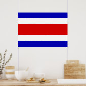 Costa Rica Flag Poster (Keuken)