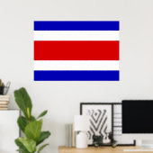 Costa Rica Flag Poster (Thuiskantoor)