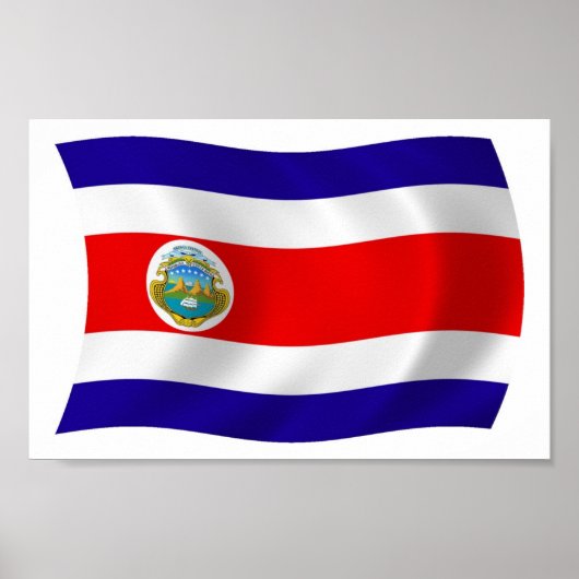 Costa Rica Flag Poster Print (Voorkant)