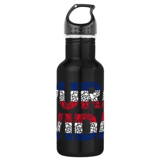 Costa Rica Flag Pura Vida Waterfles (Voorkant)