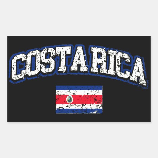 Costa Rica Flag Rechthoekige Sticker (Voorkant)