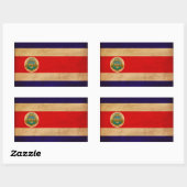 Costa Rica Flag Rechthoekige Sticker (Vel)