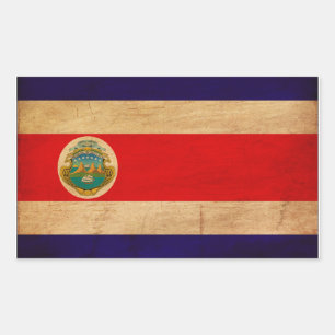 Costa Rica Flag Rechthoekige Sticker