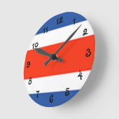 Costa Rica Flag Ronde Klok (Hoek)