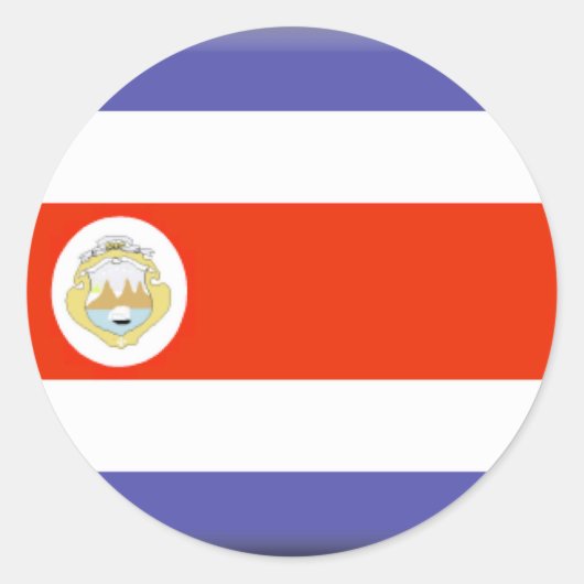 Costa Rica Flag Ronde Sticker (Voorkant)