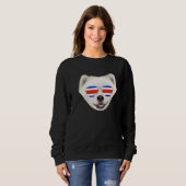 Costa Rica Flag Samoyed Dog Tico Pocket Trui (Voorkant volledig)