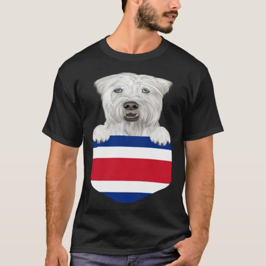 Costa Rica Flag Soft Coated Wheaten Terrier Dog In T-shirt (Voorkant)