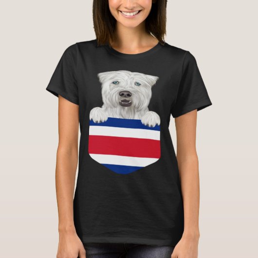 Costa Rica Flag Soft Coated Wheaten Terrier Dog In T-shirt (Voorkant)