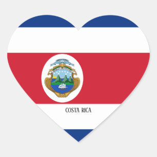 Costa Rica Flag Splendid Patriotic Hart Sticker
