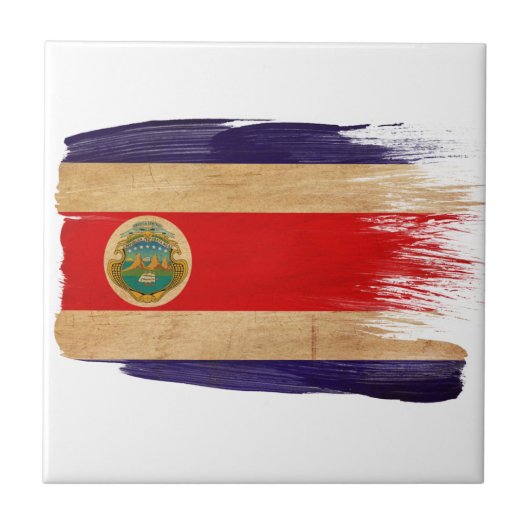 Costa Rica Flag Tegeltje (Voorkant)