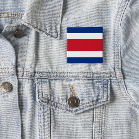 Costa Rica Flag Vierkante Button 5,1 Cm (In situ)