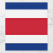 Costa Rica Flag Wijn Etiket (Enkel label)