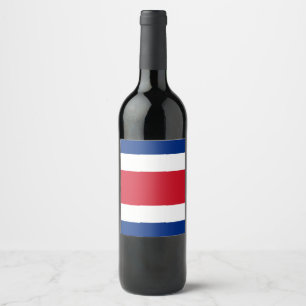 Costa Rica Flag Wijn Etiket
