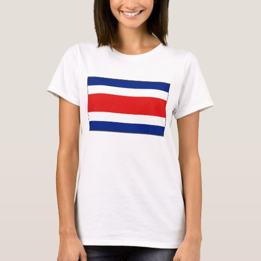 Costa Rica Flag x Map T-Shirt (Voorkant)