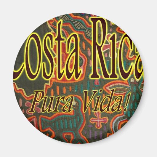 Costa Rica Folk Art Pura Vida Magneet (Voorkant)
