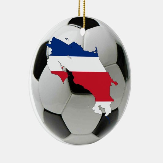 Costa Rica football voetbal Keramisch Ornament (Rechts)
