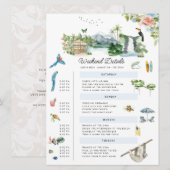 Costa Rica | Geïllustreerd huwelijksweekend Kaart (Voorkant / Achterkant)