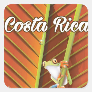 Costa Rica Gifkikker reisposter Vierkante Sticker