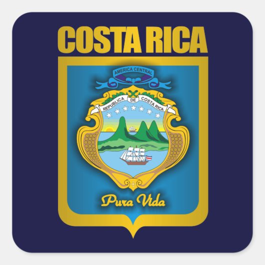 "Costa Rica Gold" cadeau-ideeën Vierkante Sticker (Voorkant)