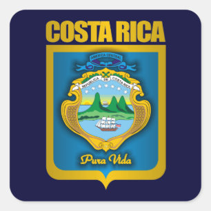 "Costa Rica Gold" Gift Ideeën Vierkante Sticker