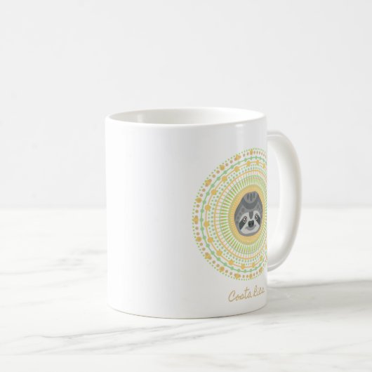 Costa Rica Gold Mandala Sloth Coffee Koffiemok (Voorkant rechts)