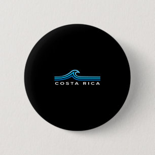 Costa Rica Golven Vintage Heren Dames Meisjes Jong Ronde Button 5,7 Cm