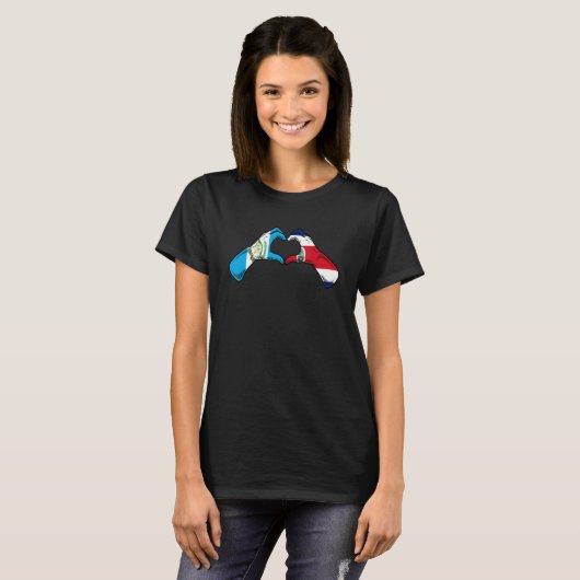 Costa Rica Guatemala Flag Costa Rican Guatemalan H T-shirt (Voorkant volledig)