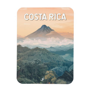 Costa Rica Illustratie Reis Kunst Vintage Magneet