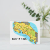 COSTA RICA Kaart Ansichtkaart (Staand voorkant)