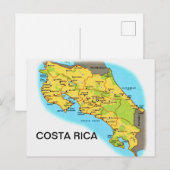 COSTA RICA Kaart Ansichtkaart (Voorkant / Achterkant)