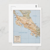 Costa Rica-kaart Briefkaart (Voorkant / Achterkant)