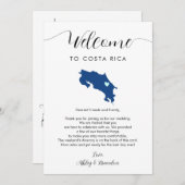 Costa Rica Kaart Bruiloft Welkomstbrief Route (Voorkant / Achterkant)