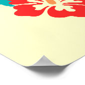 Costa Rica kaart kunst met hibiscus flower Poster (Hoek)