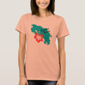 Costa Rica kaart met hibiscus T-shirt (Voorkant)