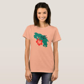 Costa Rica kaart met hibiscus T-shirt (Voorkant volledig)