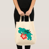 Costa Rica kaart met hibiscus Tote Bag (Voorkant (product))