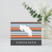 Costa Rica Kaart: Moderne strepen Briefkaart (Staand voorkant)
