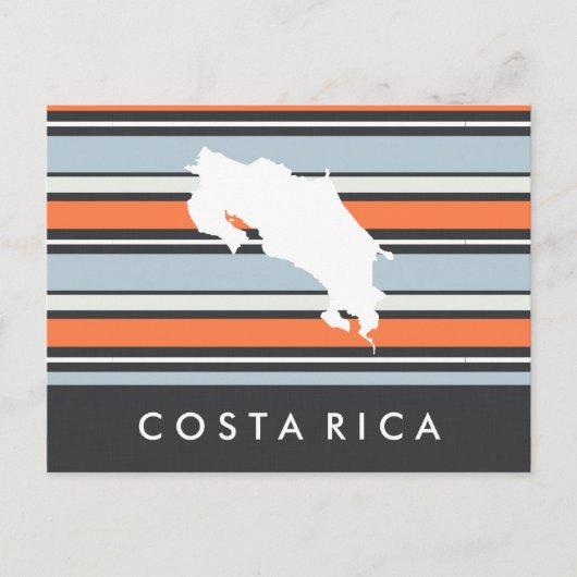 Costa Rica Kaart: Moderne strepen Briefkaart (Voorkant)