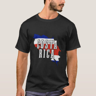 Costa Rica Kaart Pride Costa Ricaanse vlag T-shirt