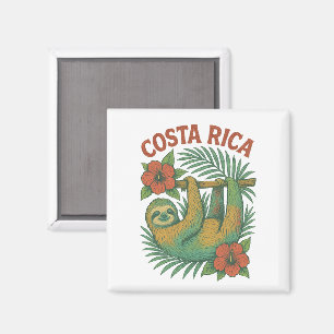 Costa Rica Kleurrijke Tropische Luiaard Magneet