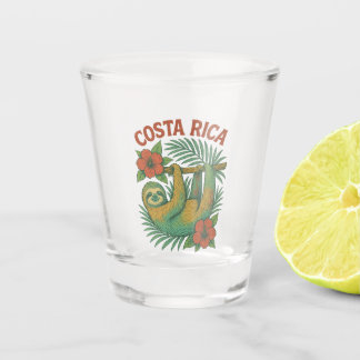 Costa Rica Kleurrijke Tropische Luiaard Shot Glas