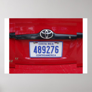 Costa Rica Licence Bord Poster