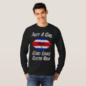 Costa Rica Lips Mouth Love Flag T-shirt (Voorkant volledig)