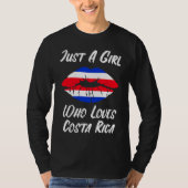 Costa Rica Lips Mouth Love Flag T-shirt (Voorkant)