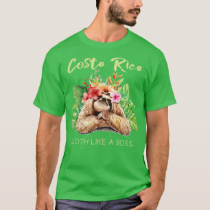 Costa Rica luiaard als een baas vakantie souvenir T-shirt