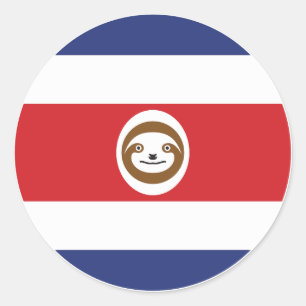 Costa Rica luiaard Costa Ricaanse nationale dieren Ronde Sticker