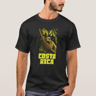 Costa Rica luiaard in boom vintage kunstwerk natuu T-shirt