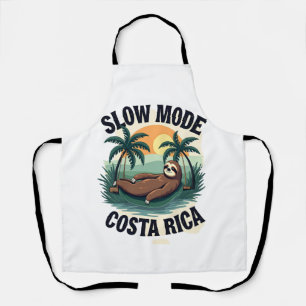 Costa Rica luiaard vintage vakantie shirt Schort